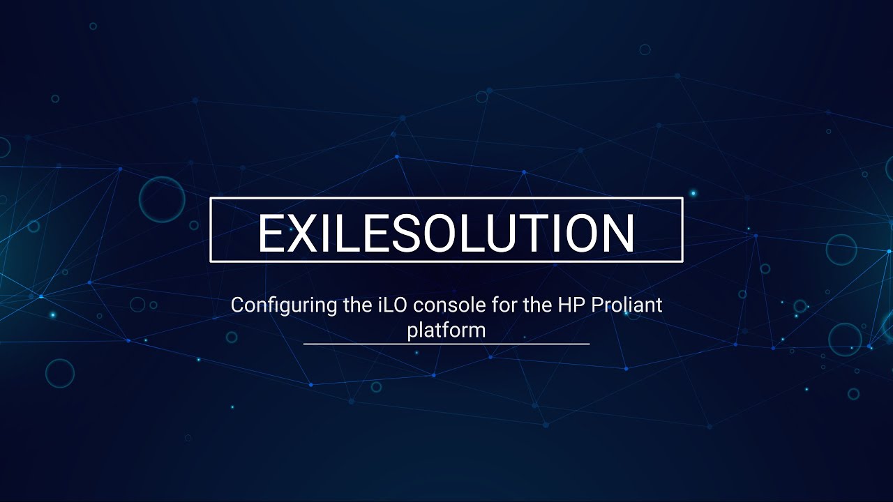 Configuring the iLO console for the HP ProLiant platform