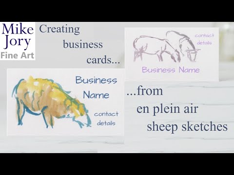 Thumbnail of drawing sheep en plein air using inktense travel set.