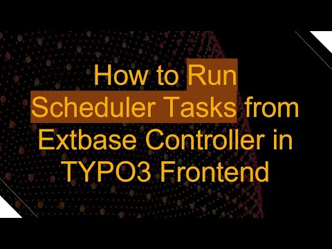 How to Run Scheduler Tasks from Extbase Controller in TYPO3 Frontend