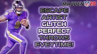Madden 20 "ESCAPE ARTIST" GLITCH - THROW PERFECT EVERYTIME! - Madden 20 Tips
