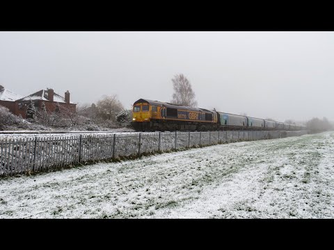 *WINTER WONDERLAND* GBRf Class 66 No. 66770 on 6E09 Liverpool Biomass Tml - Drax Aes on 30.1.19 - HD