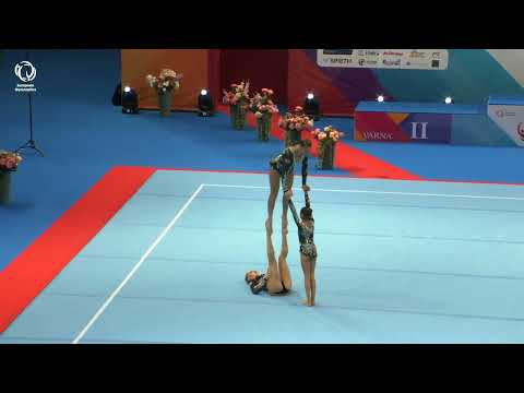 Ruby Bray, Abi Read & Emma Farraj (GBR) - 2023 ACRO European silver medallists, Junior Balance