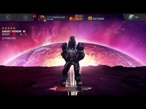 Marvel Contest of Champions - Opening a 5* Agent Venom!! (Tenacious Crystal) and rank up!!