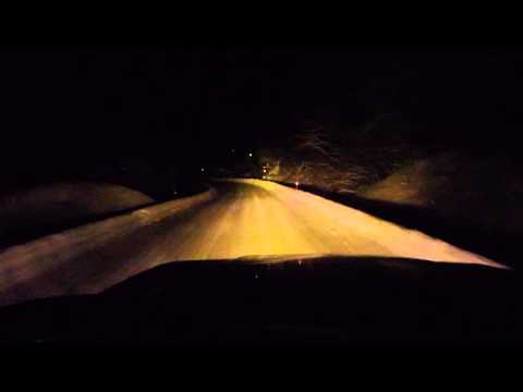 Rigid SR2-Series 30" Driving/Hyperspot Combo with AMBER lens in winter conditions