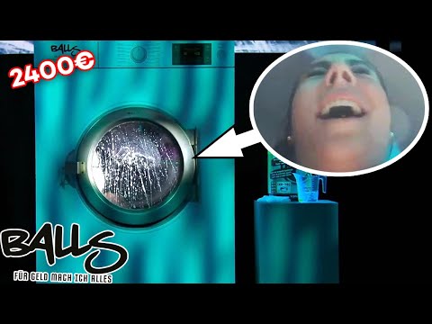 1 Minute im SCHLEUDERGANG - Das menschliche Wäschestück! | Balls - für Geld mach ich alles