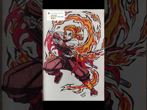 Rengoku Kyōjurō, speed drawing #anime #drawing #rengoku #demonslayer #art #animeart  #animedrawing