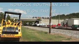 preview picture of video 'Norfolk Southern 21R WB Pell City, AL 9- 24- 2010'