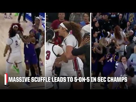 TENSIONS FLARE in SEC Championship 😳 MULTIPLE EJECTIONS turns into 5-ON-5 | ESPN College Basketball