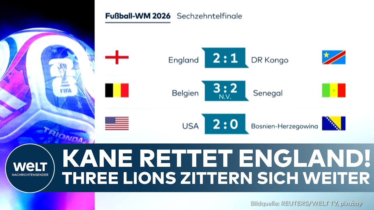 WM 2026: England und USA ziehen weiter – Achtelfinalduell Belgien gegen USA steht fest