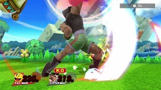 Little Mac Destroys Pacman on a Tower of Boxes in Super Smash Bros Wii U