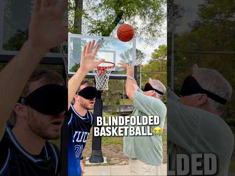 The neighbors are baffled when we play this 😭 #basketball #blindfolded #comedy #professorpops