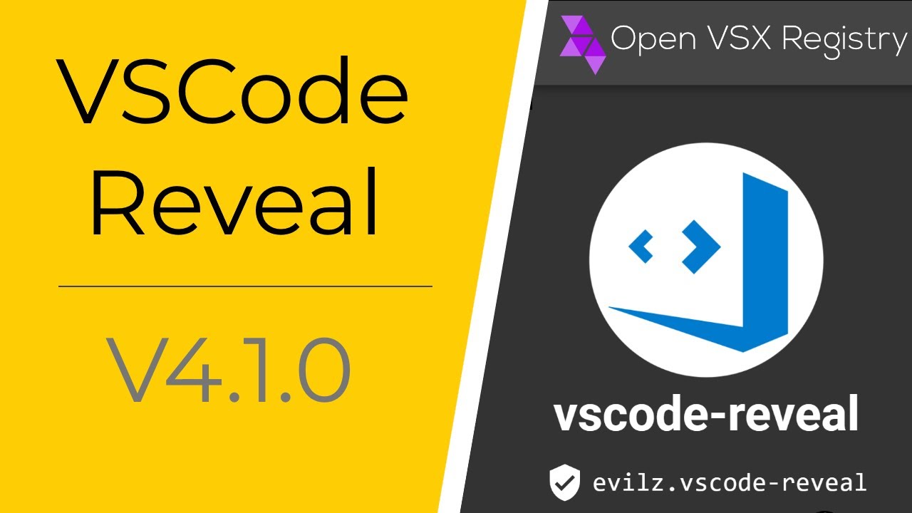 Publication de l'extension VSCODE Reveal 4.1.0 🎉