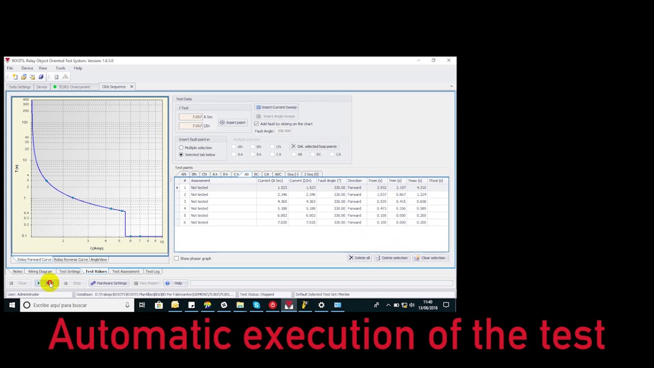 Testing an Overcurrent Relay