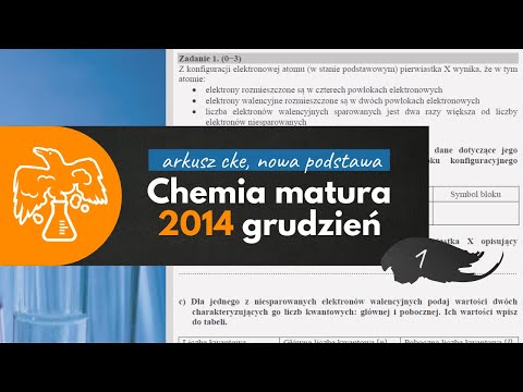 IDENTYFIKACJA PIERWIASTKA PO ELEKTRONACH *kwantowo* - Matura chemia CKE 2014 Grudzień - Zadanie 1