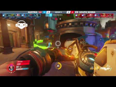 South Korea VS Austria - with slow motion - Overwatch 2017