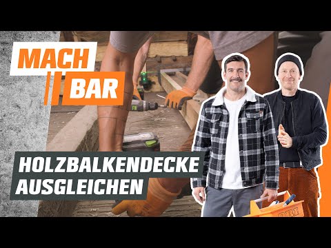 Leveling a wooden beam ceiling & attic | OBI