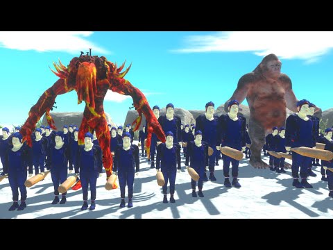 How Many Michael Myers to Defeat Lava Scourge and Goro? - Animal Revolt Battle Simulator