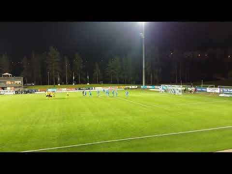 Raufoss legenden Petter Senstad scorer 1-2 målet i play-off Notodden FK - Raufoss 4. nov. 2017