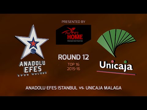 Highlights: Top 16, Round 12, Anadolu Efes Istanbul 86-67 Unicaja Malaga