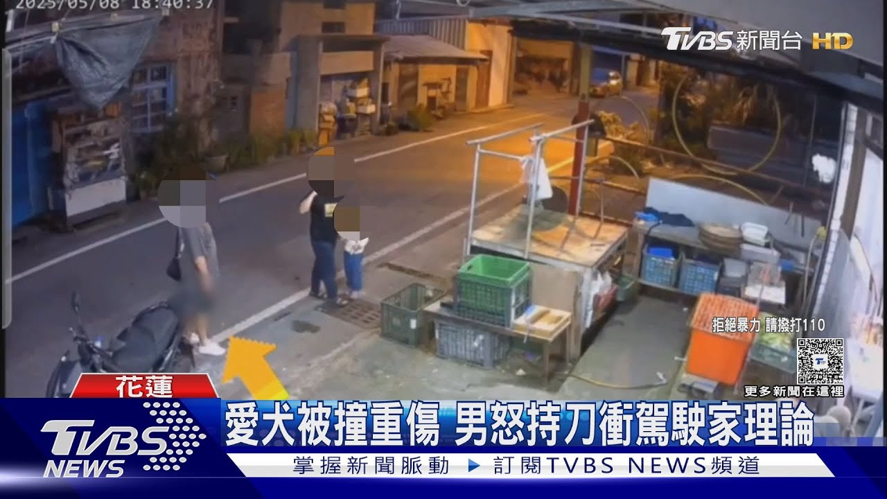 愛犬被撞重傷 男怒持刀衝駕駛家理論