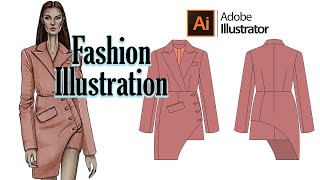 Fashion illustration /Draw a jacket/Adobe Illustrator