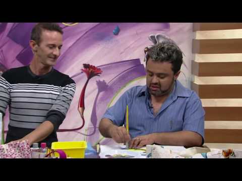 Mulher.com - 08/19/2016 - Painting on a kitchen towel with a pear stencil - Luciano Meneses PT2