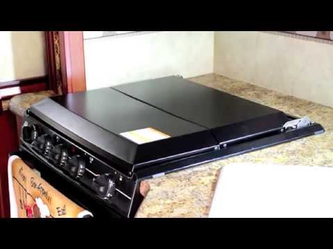 Adding a cover to an Atwood RV-1735 kitchen range in a RV.