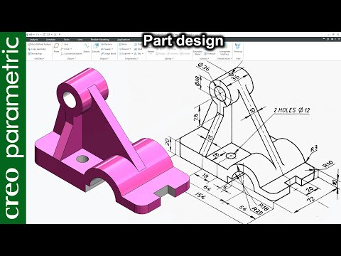 Creo part modeling tutorial | Machine part-06 in Creo Parametric