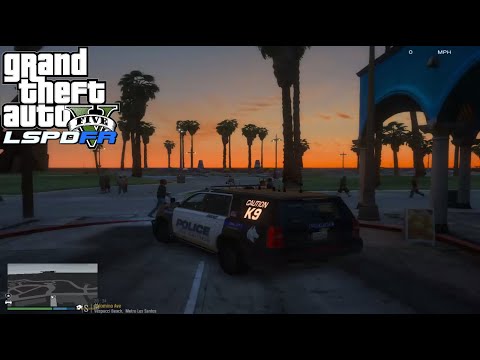 GTA 5 - POLICE MOD - LSPDFR 0.4.7 (K-9 UNIT TAHOE) CITY PATROL