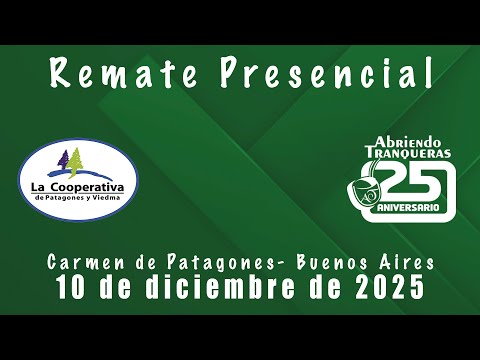 REMATE PRESENCIAL -LA COOPERATIVA - CARMEN DE PATAGONES BUENOS AIRES