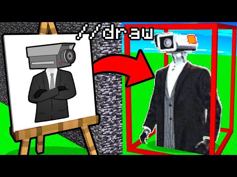I CHEATED with //DRAW in SKIBIDI CAMERAMAN Build Challenge (Minecraft)