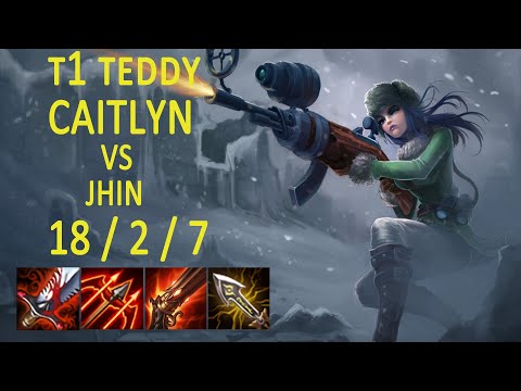 T1 Teddy Caitlyn vs Jhin  | ADC | Challenger | Korea | 18/2/7 (KDA)