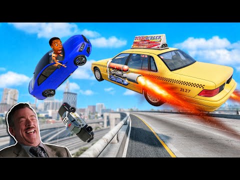 Rocket Taxi Funny Moments 🤣 - [BeamNG.Drive]