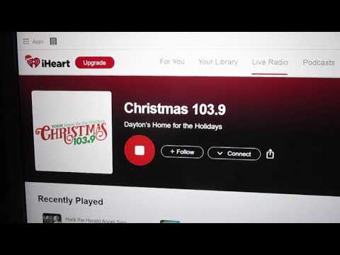 Radio Station ID and commercial Break WZDA 103.9fm Beavercreek Ohio  103 9 The Christmas Channel