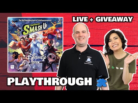 Smash Up: Disney Edition -  LIVE Playthrough Board Game & Giveaway Worldwide