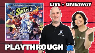 Smash Up: Disney Edition -  LIVE Playthrough Board Game & Giveaway Worldwide