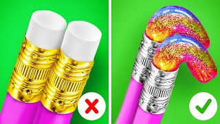 AWESOME DIY SCHOOL HACKS ||Funny And Easy Art Ideas by 123 GO! LIVE