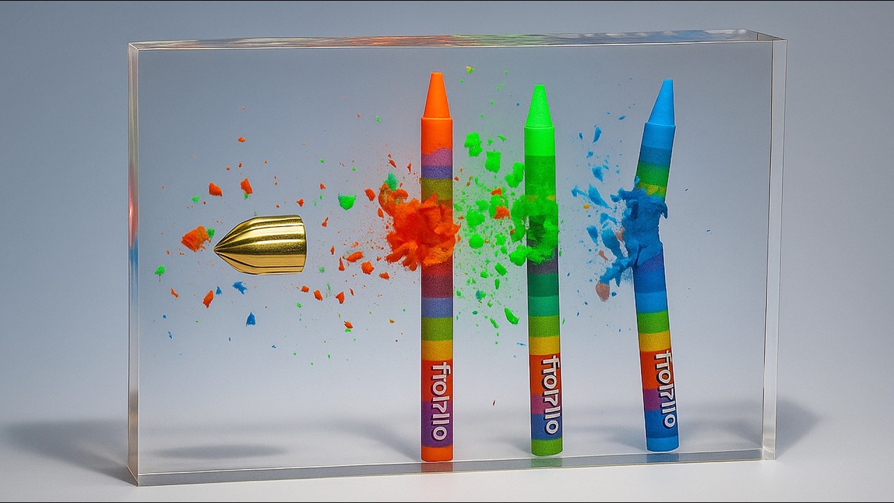 Bullet vs Crayons – Captured in Epoxy Resin! (Slow Motion Art Project)