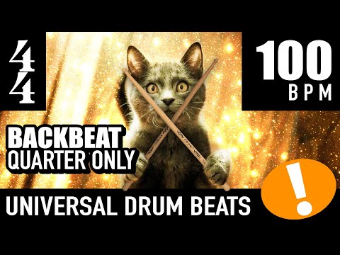 Play Too! 4/4 Backbeat - Quarter Only [100 BPM] Universal Drum Beat Backing Track