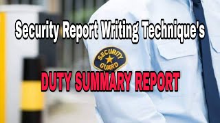 Security report writing technique