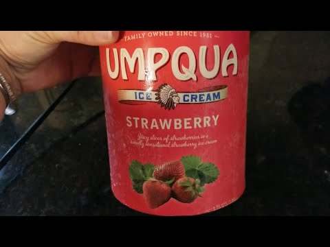 Tasting Umpqua Strawberry ice cream for the first time, so good! (OFL 1251)