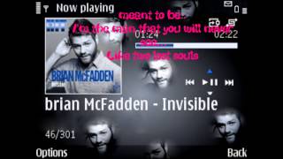 Invisible By Brian McFadden (lyrics)