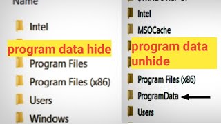 how to hide and unhide program data folder in Windows 10 |program data hidden windows 10