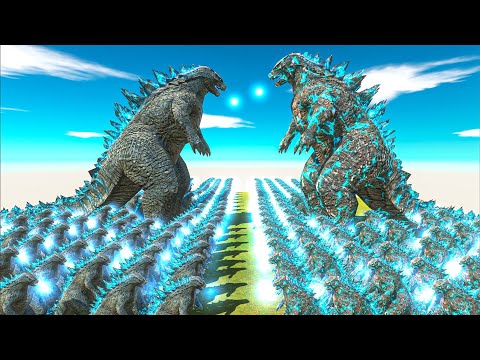 Epic Godzilla Battle | Growing Godzilla 2014 VS Thunder Godzilla - Animal Revolt Battle Simulator