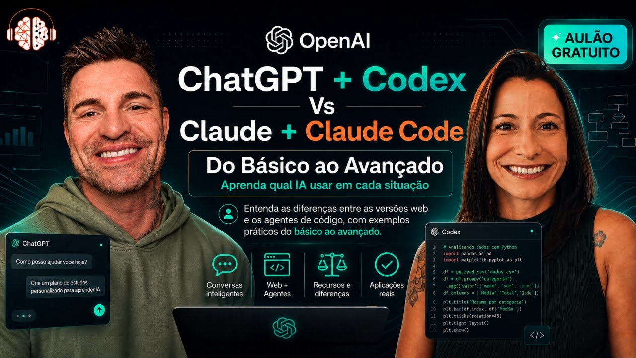Aulão ChatGPT + Codex vs Claude + Claude Code — IA Todo Dia ao vivo no YouTube