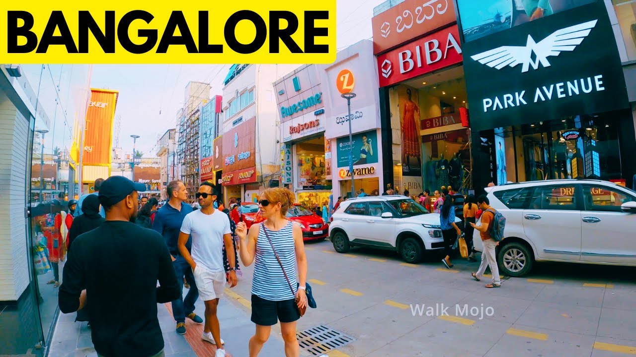 Immersive street-level walking tour through Bengaluru, India, showcasing authentic urban landscapes, local architecture, and the vibrant atmosphere of the city's neighborhoods
