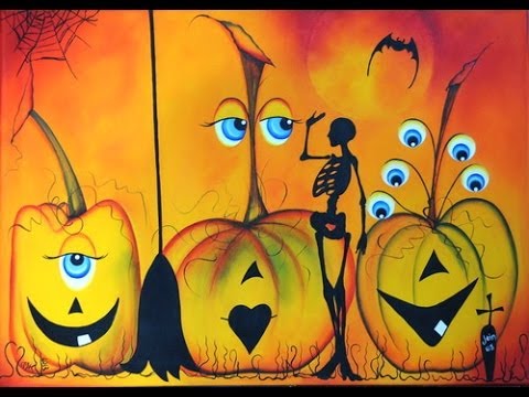 Tecnica de flotado - Cuadro Halloween - Claudia Kunze
