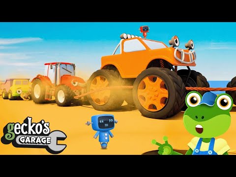 Big Truck Tug of War | Gecko 2D | Learning Videos for Kids