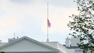 Half-staff flags by President Trump in honor of the Maryland victims.