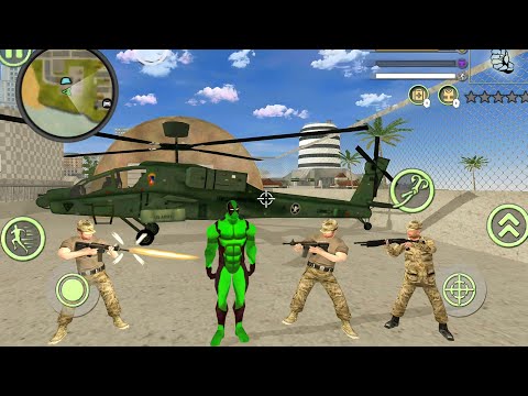 Green Deadpool Rope Hero Vice Town Simulator - Military Tank Drive - Android Gameplay